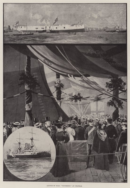 Lancement du HMS Victorious à Chatham - Joseph Holland Tringham