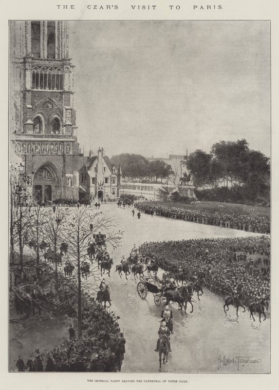 La visite du tsar à Paris, la fête impériale quittant la cathédrale Notre-Dame - Joseph Holland Tringham