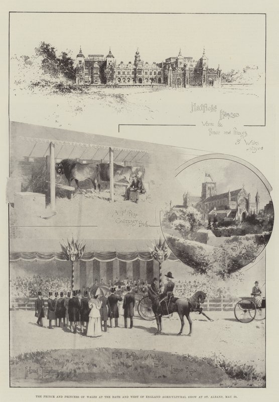 Le Prince et la Princesse de Galles au Salon Agricole de Bath et de l