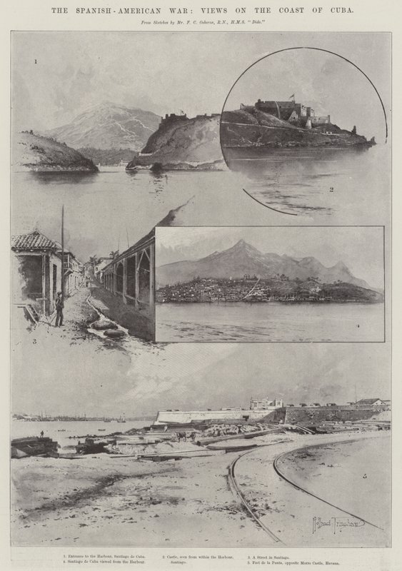 La Guerre hispano-américaine, vues sur la côte de Cuba - Joseph Holland Tringham