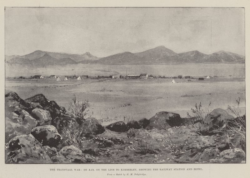 La guerre du Transvaal, De Aar, sur la ligne vers Kimberley, montrant la gare et l