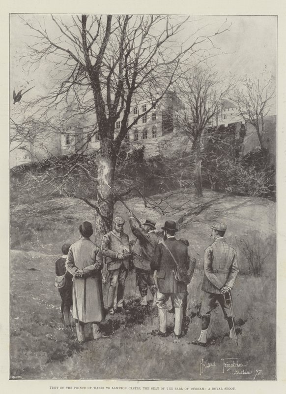 Visite du prince de Galles au château de Lambton, résidence du comte de Durham, une chasse royale - Joseph Holland Tringham
