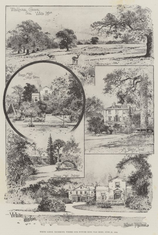 White Lodge, Richmond, où notre futur roi est né, 23 juin 1894 (gravure) - Joseph Holland Tringham