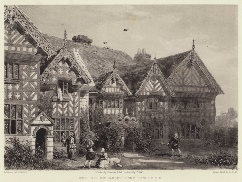 Speke Hall, la façade du jardin, Lancashire - Joseph Josiah Dodd