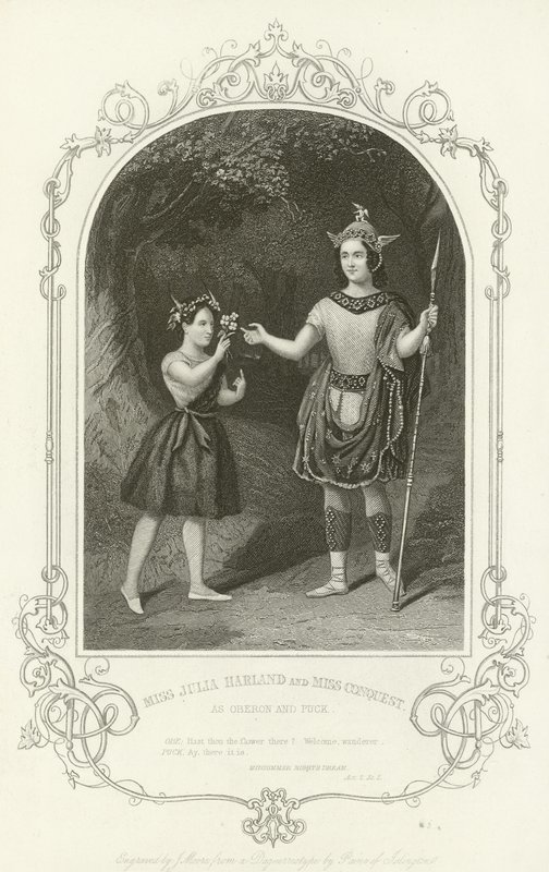 Miss Julia Harland et Miss Conquest en Oberon et Puck, Le Songe d