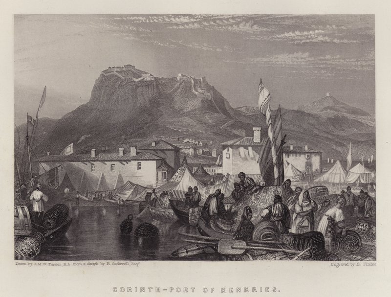 Corinthe, port de Kenkries - Joseph Mallord William (after) Turner