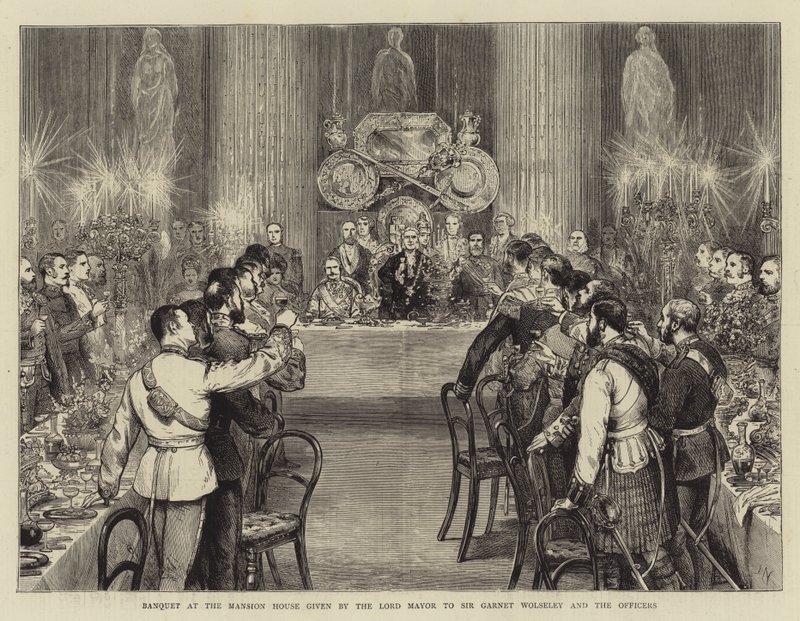 Banquet à la Mansion House donné par le Lord Maire à Sir Garnet Wolseley et aux officiers - Joseph Nash