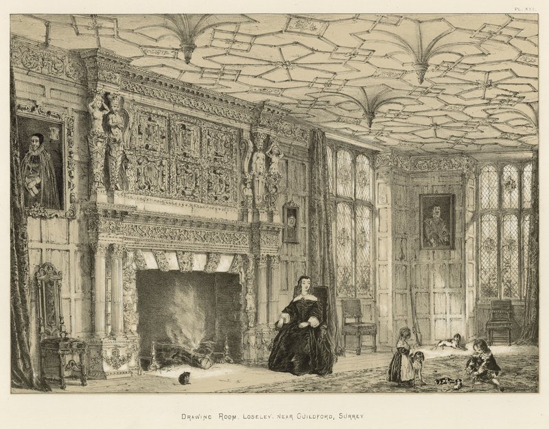 Salon, Loseley, près de Guildford, Surrey - Joseph Nash