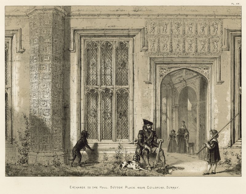 Entrée du hall, Sutton Place, près de Guildford, Surrey - Joseph Nash