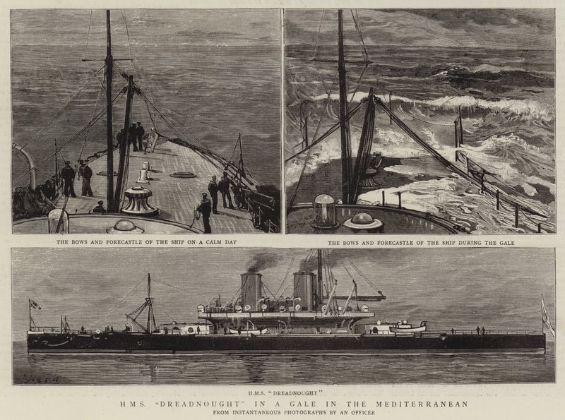 HMS Dreadnought dans une tempête en Méditerranée - Joseph Nash