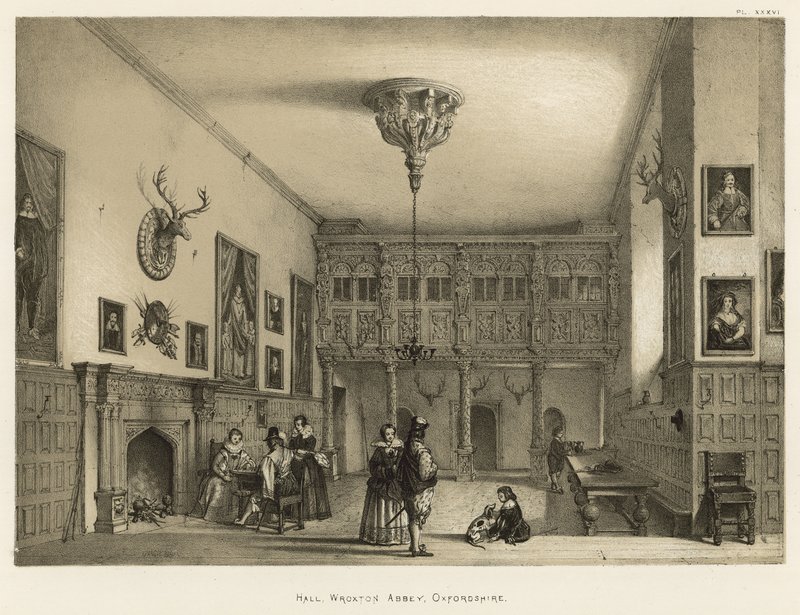 Hall, Abbaye de Wroxton, Oxfordshire - Joseph Nash