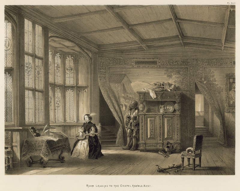 Salle menant à la chapelle, Knowle, Kent - Joseph Nash