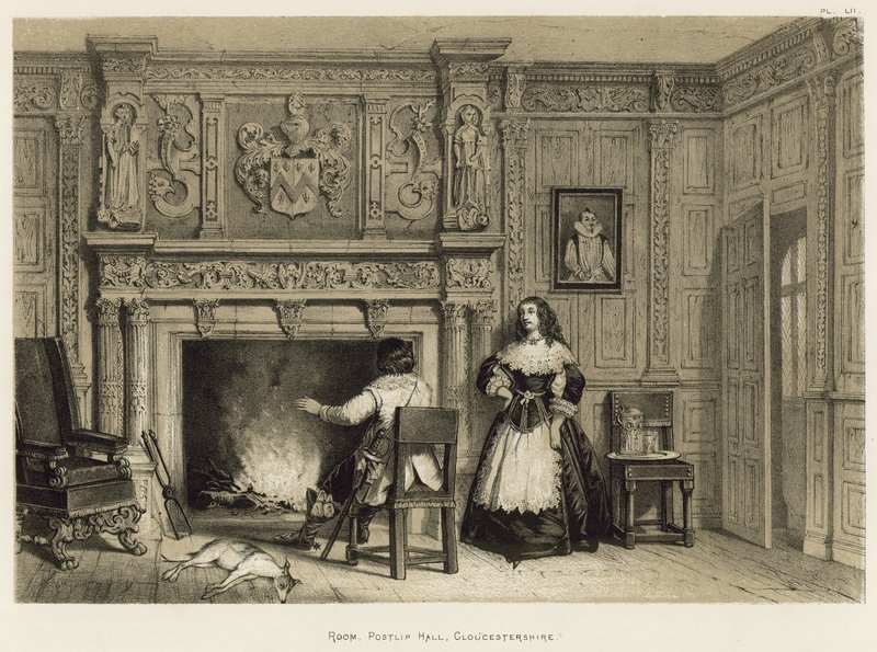 Chambre, Postlip Hall, Gloucestershire - Joseph Nash