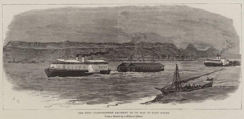 Le premier régiment du Staffordshire en route vers Wady Halfa - Joseph Nash