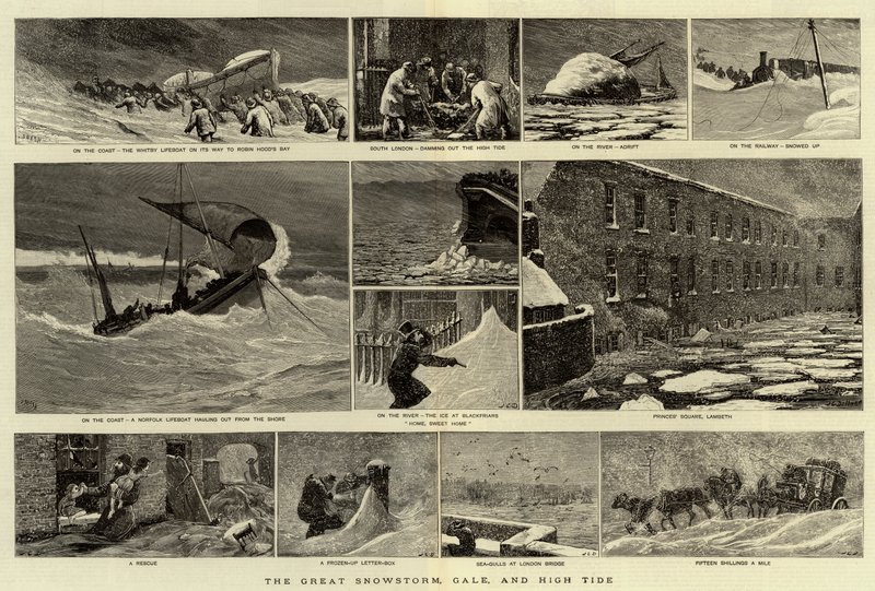 La Grande Tempête de Neige, Ouragan et Marée Haute - Joseph Nash
