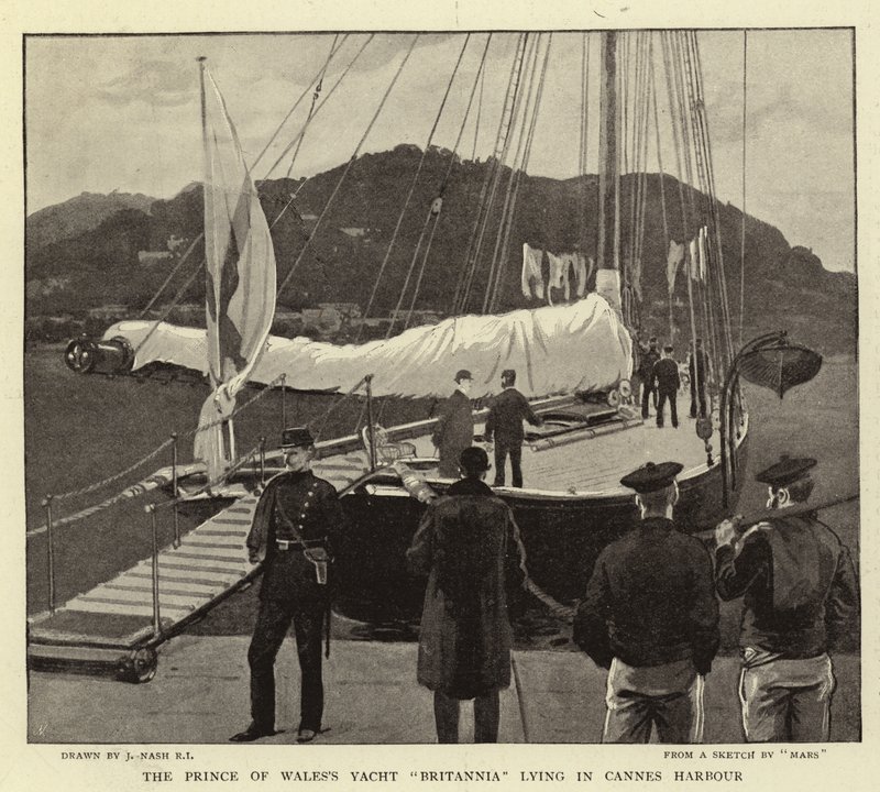 Le Yacht Britannia du Prince de Galles dans le port de Cannes - Joseph Nash
