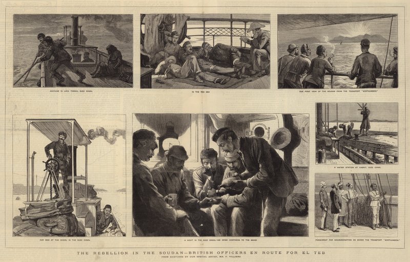 La rébellion au Soudan, officiers britanniques en route pour El Teb - Joseph Nash