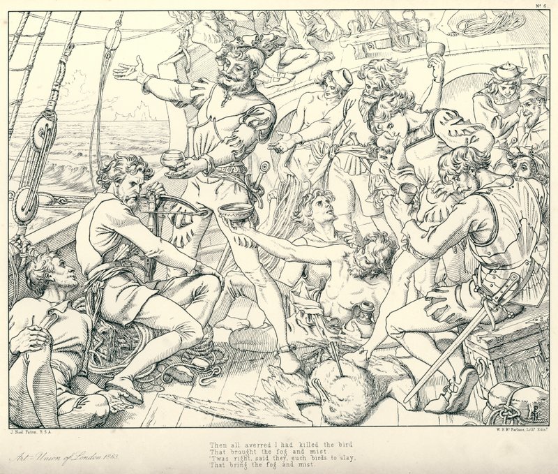 Illustration pour La Complainte du vieux marin de Coleridge - Joseph Noel (after) Paton