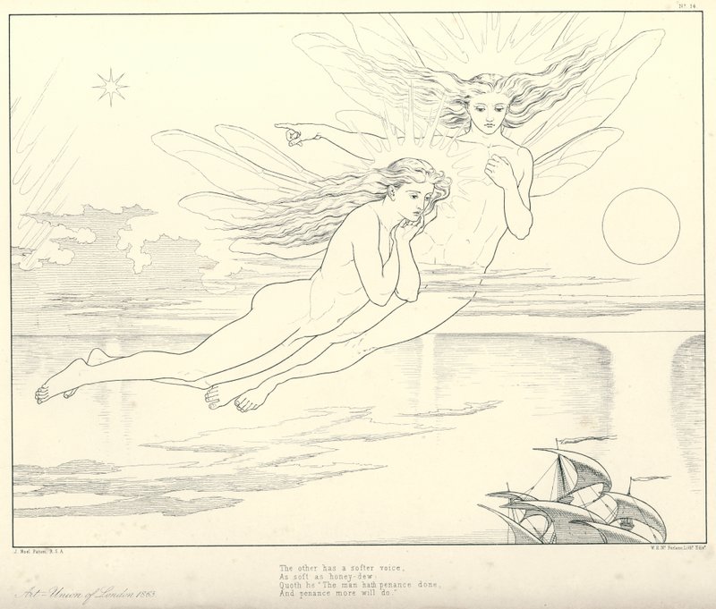 Illustration pour La Complainte du vieux marin de Coleridge - Joseph Noel (after) Paton