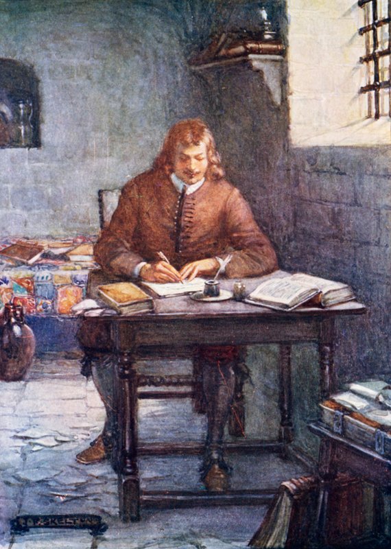 John Bunyan écrivant Le Voyage du Pèlerin en prison - Joseph Ratcliffe Skelton