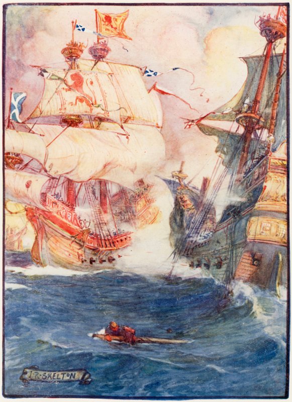 Combat naval entre les Écossais et les Anglais - Joseph Ratcliffe Skelton