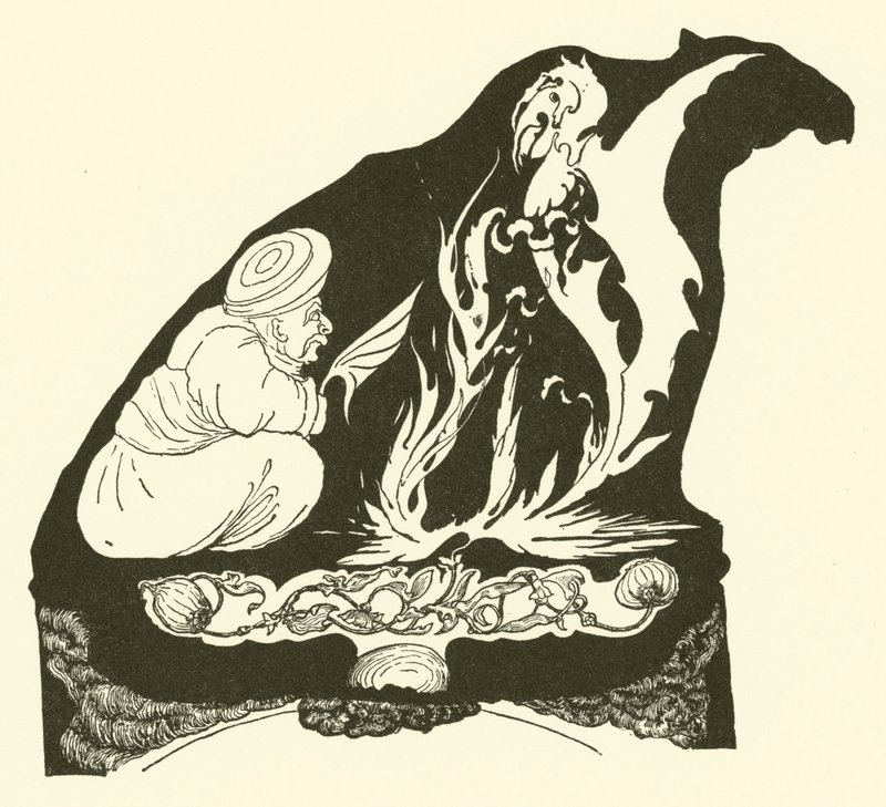 Le Djinn créant la magie qui a donné la bosse au chameau (gravure) - Joseph Rudyard (after) Kipling