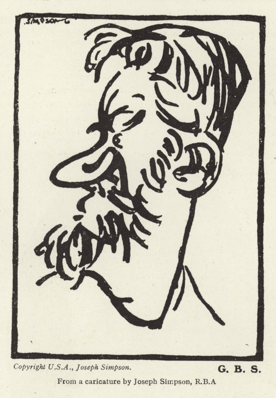 Caricature de George Bernard Shaw - Joseph Simpson