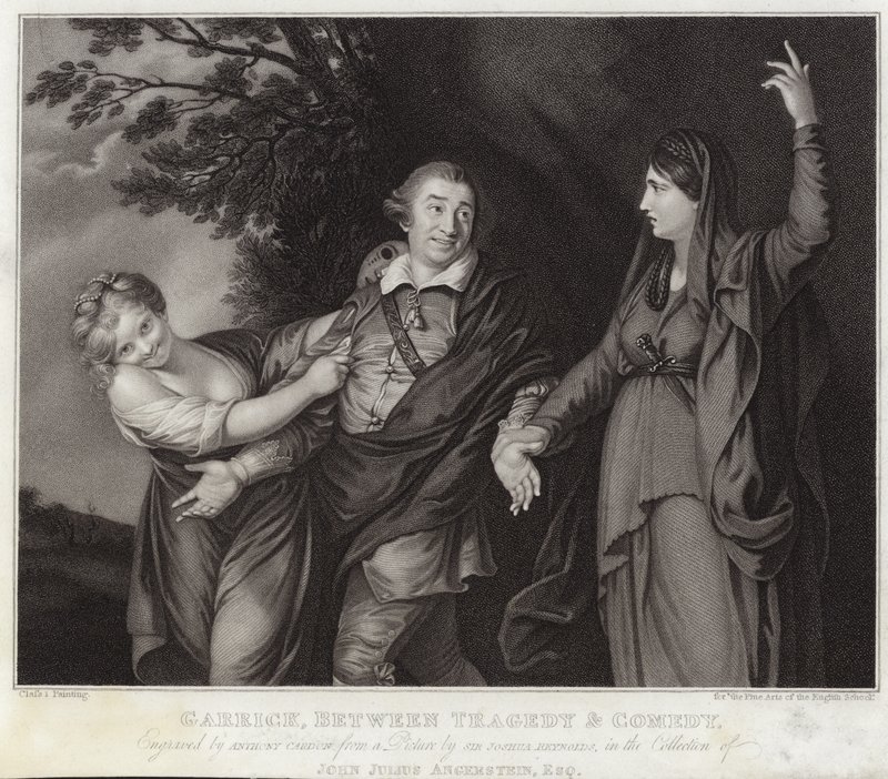 Garrick entre tragédie et comédie - Joshua Reynolds