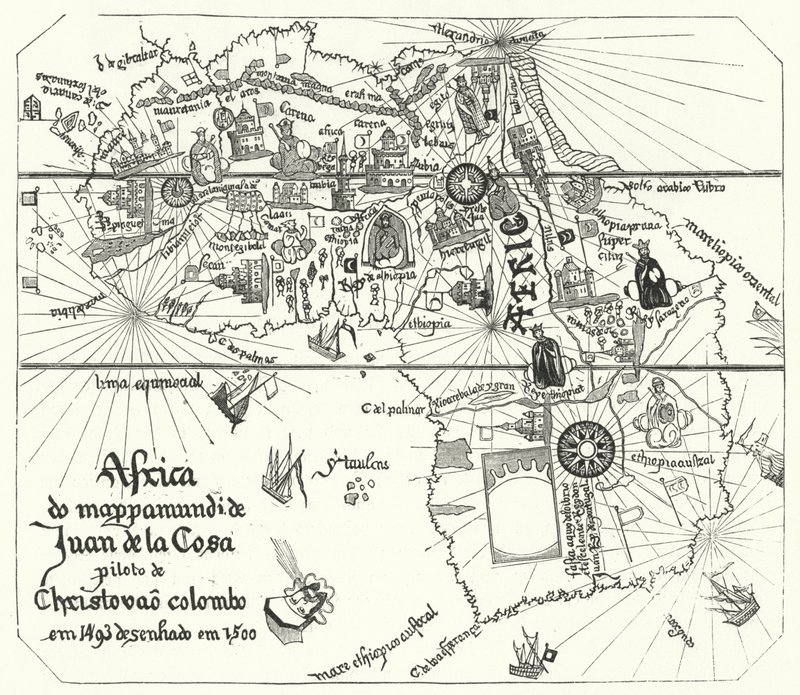 Afrique, de la carte du monde de Juan de la Cosa de 1500 (gravure) - Juan de la (after) Cosa