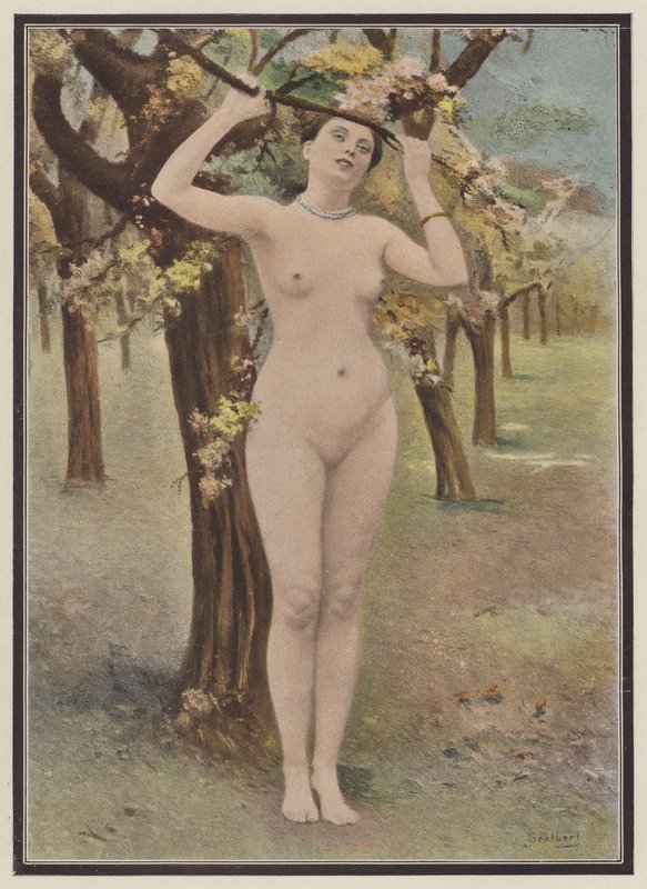 Printemps, femme avec des fleurs d