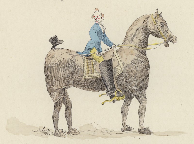 Clown sur un cheval de costume - Jules Arsene (after) Garnier