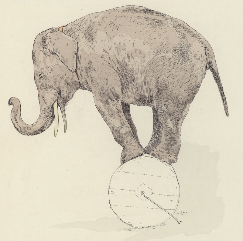 Éléphant en équilibre - Jules Arsene Garnier