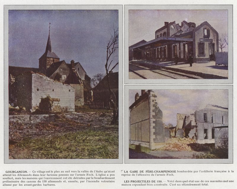 Gourgançon, la gare de Fère-Champenoise, les projectiles de 150 - Jules Gervais Courtellemont
