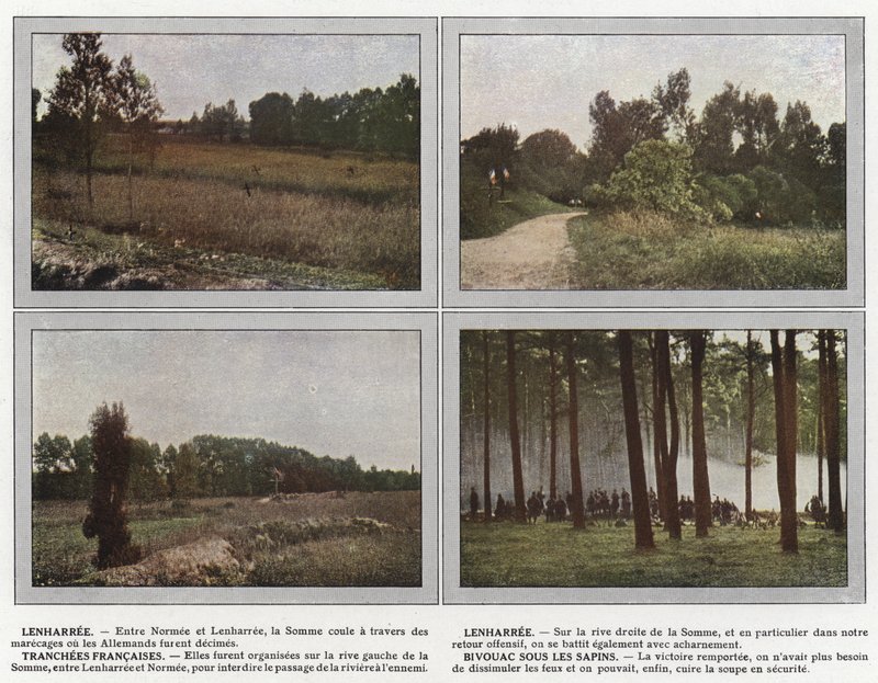 Lenharree, Lenharree, tranchées françaises, bivouac sous les sapins - Jules Gervais Courtellemont
