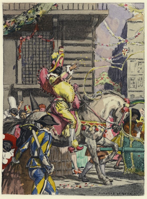 Illustration pour les mémoires de Casanova (lithographie couleur) - Jules Marie Auguste Leroux