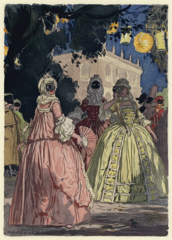 Illustration pour les mémoires de Casanova (lithographie couleur) - Jules Marie Auguste Leroux