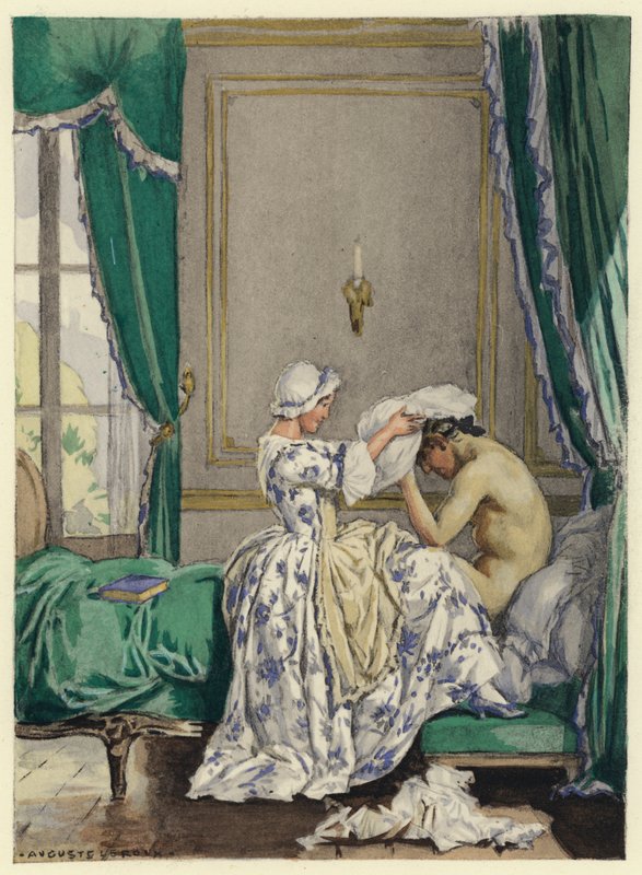 Illustration pour les mémoires de Casanova (lithographie couleur) - Jules Marie Auguste Leroux