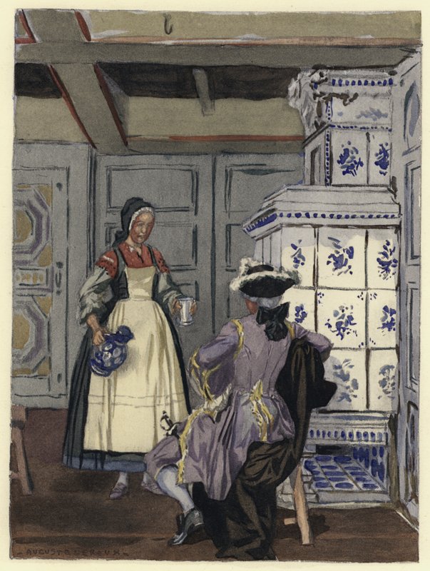 Illustration pour les mémoires de Casanova (lithographie couleur) - Jules Marie Auguste Leroux