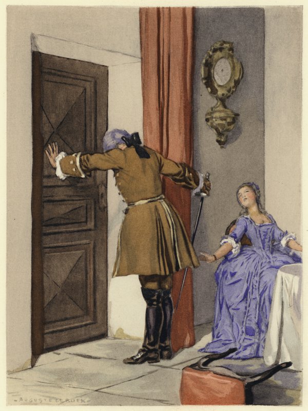 Illustration pour les mémoires de Casanova (lithographie couleur) - Jules Marie Auguste Leroux