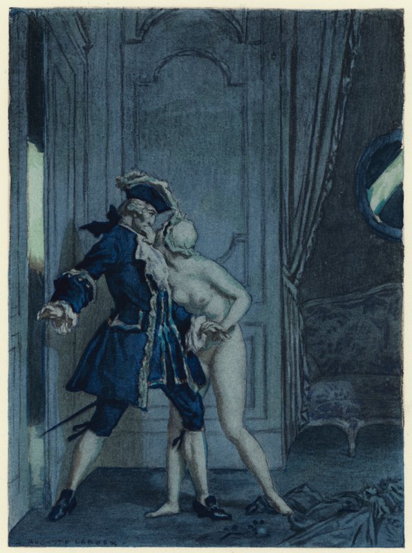 Illustration pour les mémoires de Casanova (lithographie couleur) - Jules Marie Auguste Leroux