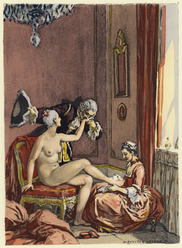 Illustration pour les mémoires de Casanova (lithographie couleur) - Jules Marie Auguste Leroux