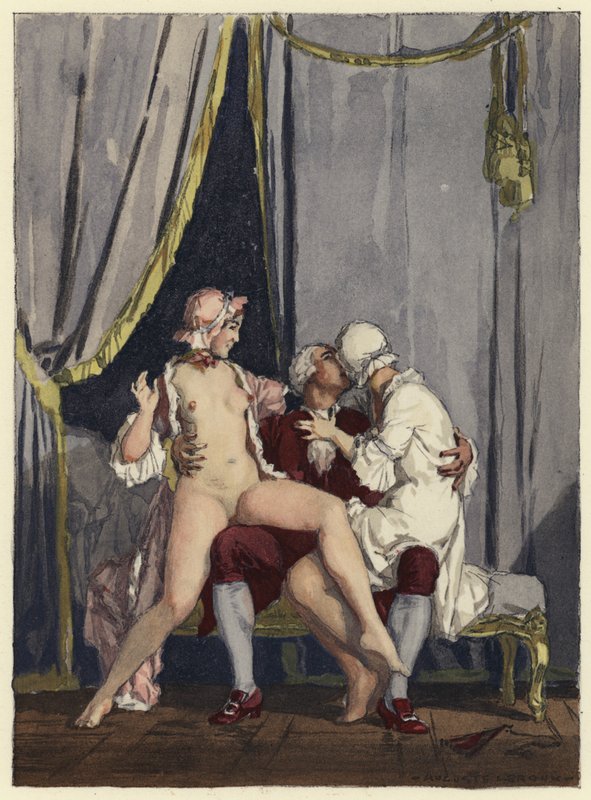 Illustration pour les mémoires de Casanova (lithographie couleur) - Jules Marie Auguste Leroux