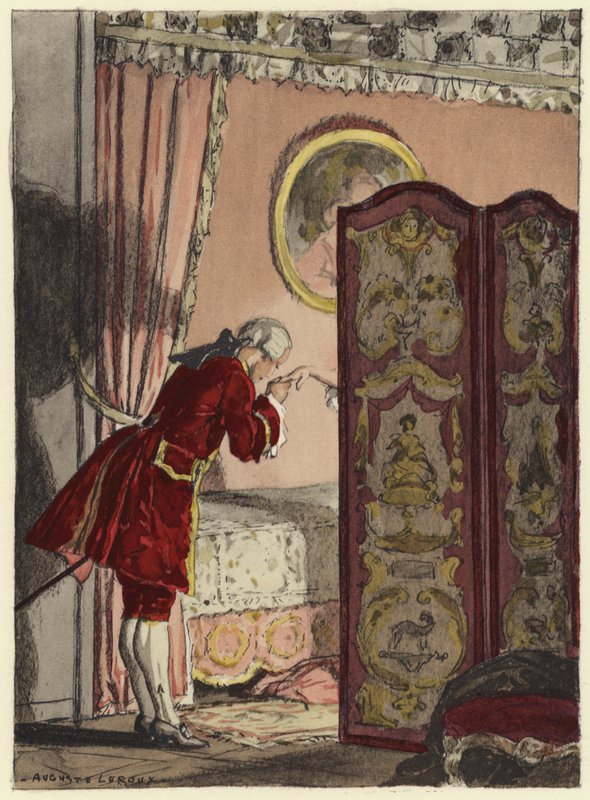 Illustration pour les mémoires de Casanova (lithographie couleur) - Jules Marie Auguste Leroux