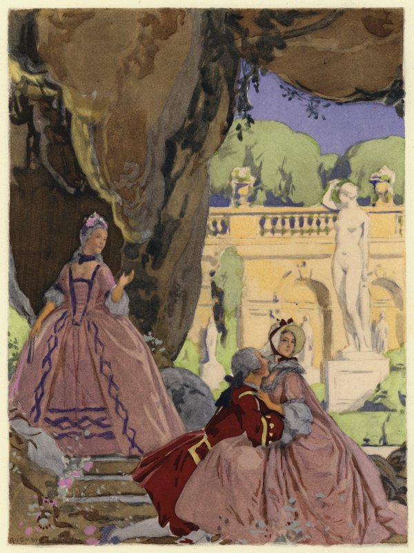 Illustration pour les mémoires de Casanova (lithographie couleur) - Jules Marie Auguste Leroux