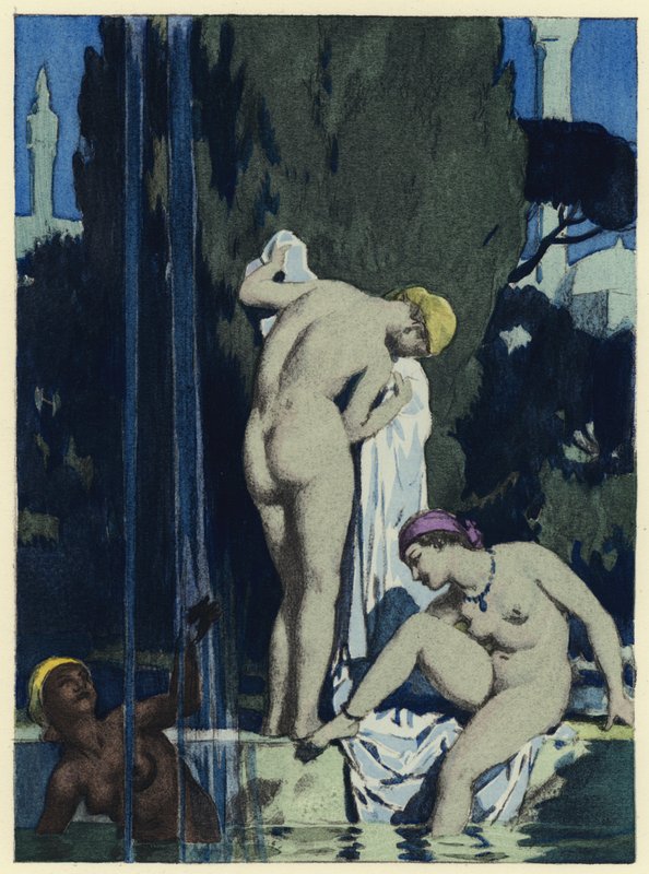 Illustration pour les mémoires de Casanova (lithographie couleur) - Jules Marie Auguste Leroux