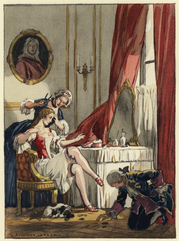 Illustration pour les mémoires de Casanova (lithographie couleur) - Jules Marie Auguste Leroux