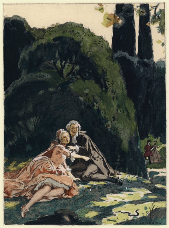 Illustration pour les mémoires de Casanova (lithographie couleur) - Jules Marie Auguste Leroux