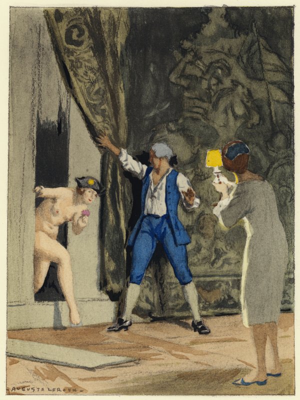 Illustration pour les mémoires de Casanova (lithographie couleur) - Jules Marie Auguste Leroux
