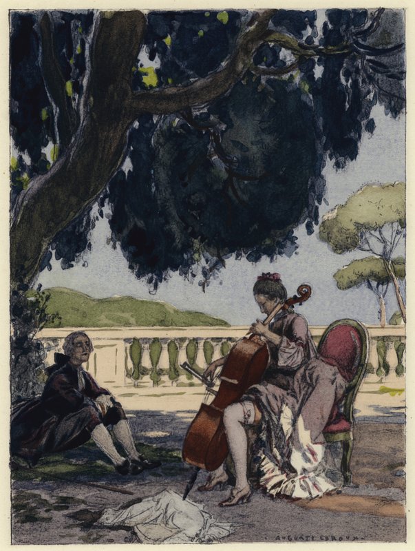 Illustration pour les mémoires de Casanova (lithographie couleur) - Jules Marie Auguste Leroux
