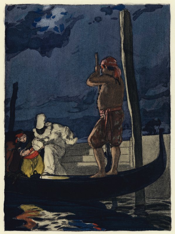 Illustration pour les mémoires de Casanova (lithographie couleur) - Jules Marie Auguste Leroux